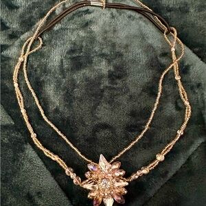 Elegant Gold and Crystal Floral Headband
